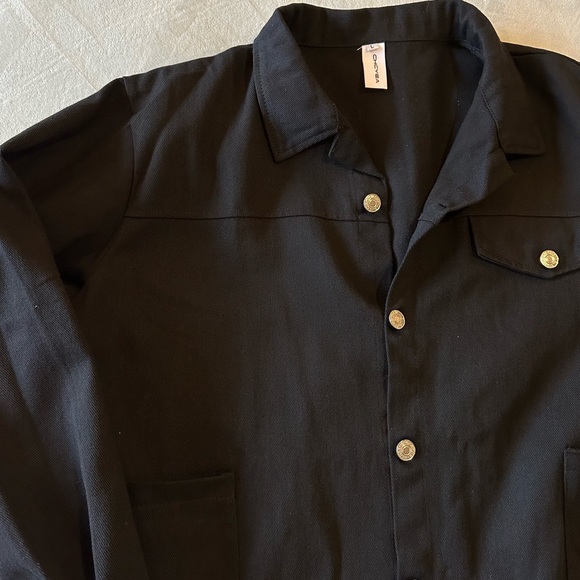 🆕 Chicyea Boxy Black Lightweight Denim Jacket Size Large - Picture 12 of 15